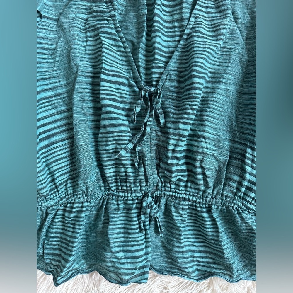 Ulla Johnson Ophelia Cotton Voile Peplum Blouse Teal
Stripe Size 10 - Picture 4 of 16